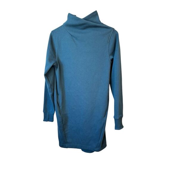 ATHLETA Cozy Karma Mock Neck Dress EUC Size Small Tall $129 MSRP Dark Teal - Picture 2 of 8
